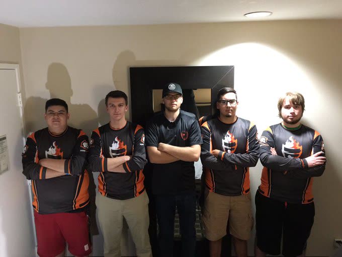 FURY Gaming's founding five — Shipping, CBALL, John Beecroft, Hanzo and Stevey — in the first jerseys